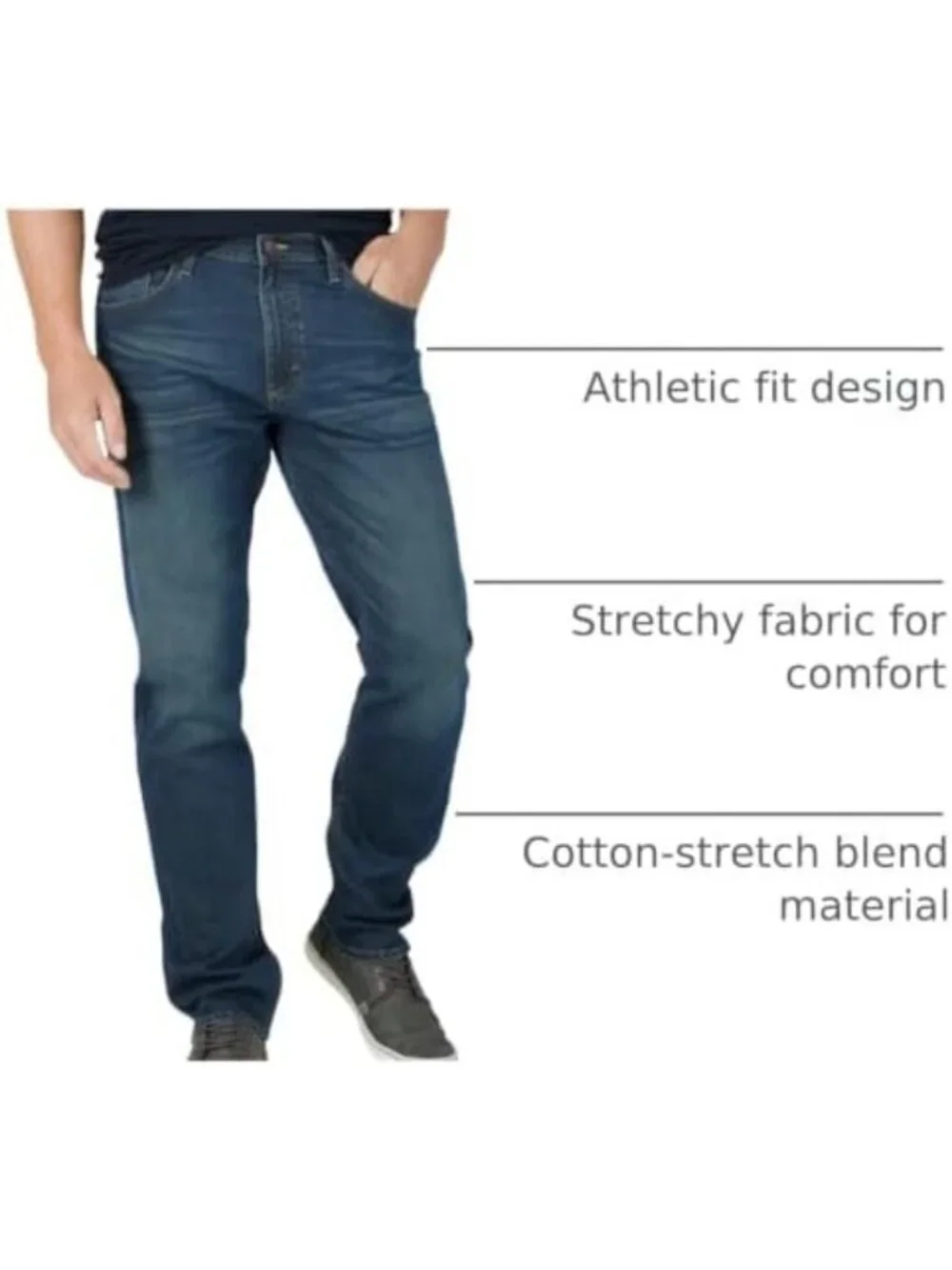 Men's Athletic Fit Stretch Jeans - Comfortable, Versatile, Perfect for Everyday